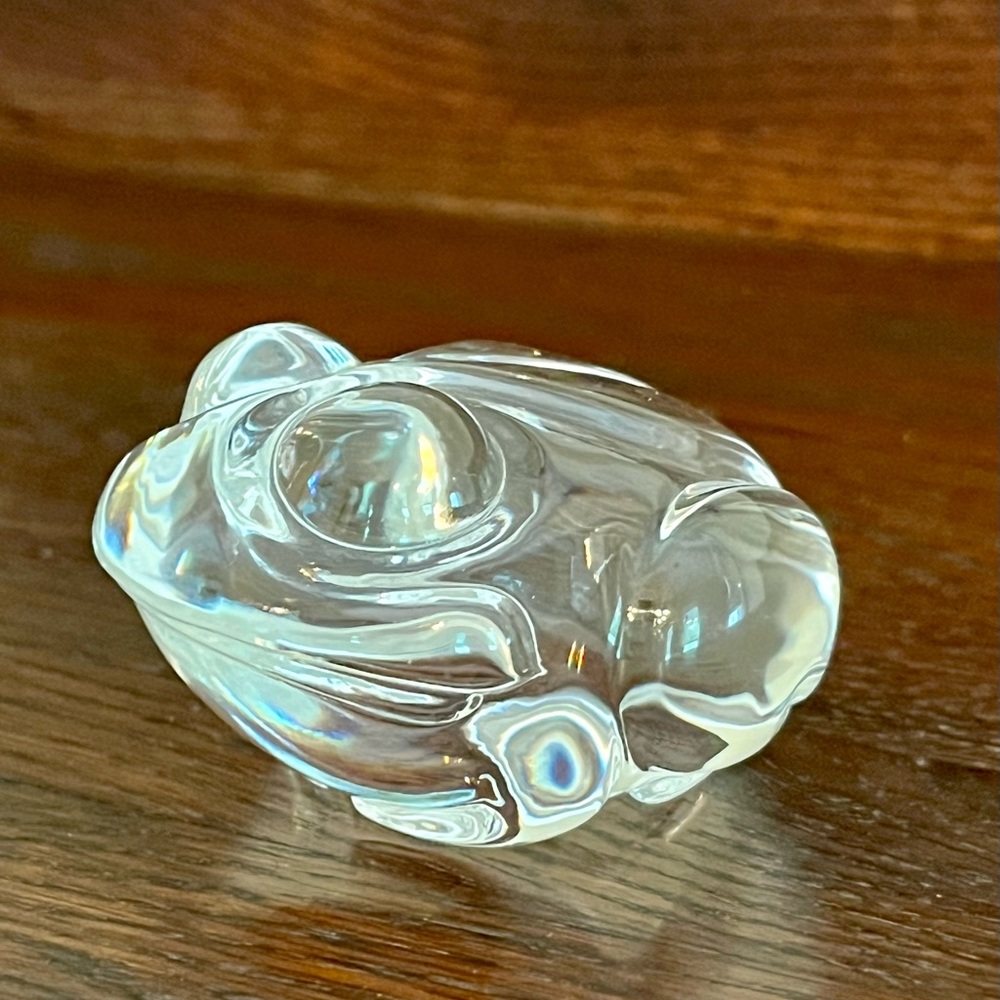 Vintage Steuben Art Glass Frog Hand Cooler/Paperweight
